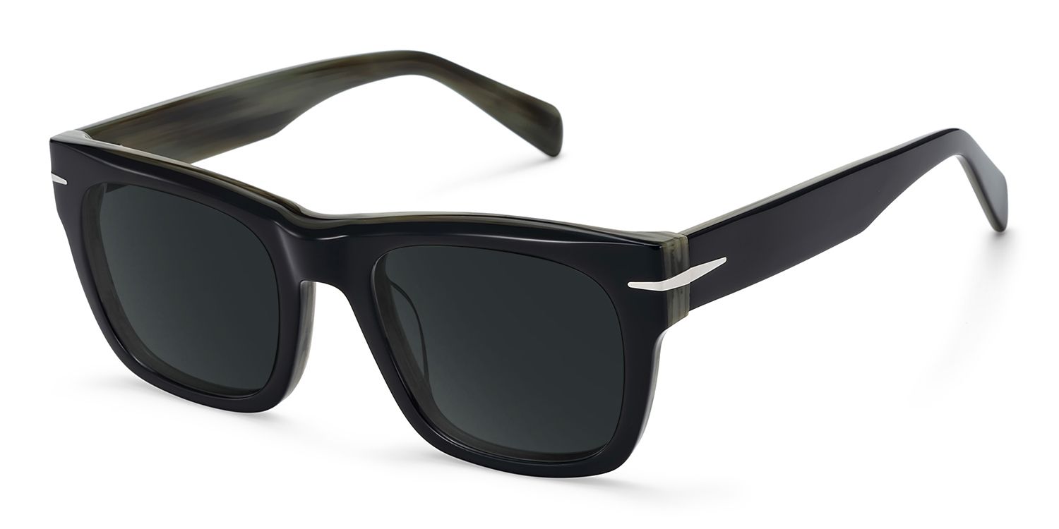 Renzo Black Rectangle Sunglasses to Frame Your Face | ZEELOOL UK2