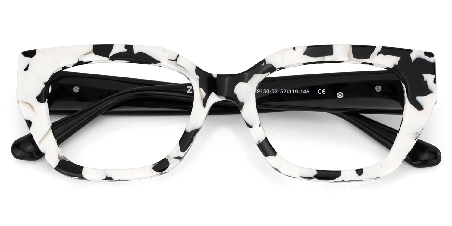 Flare Rectangle Cow Print Glasses2