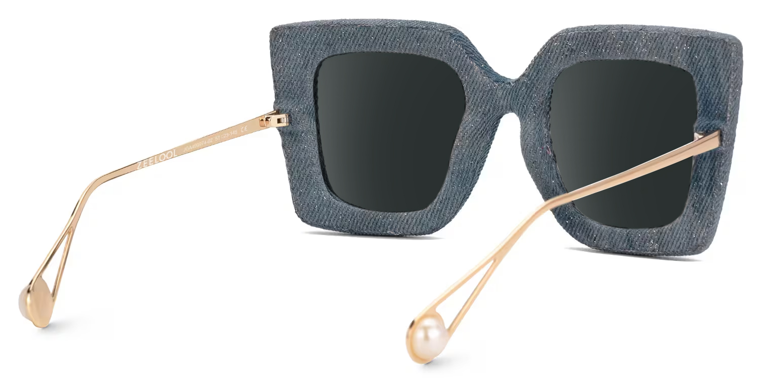 Latanya Denim Blue Glitter Sunglasses Made From Jeans3