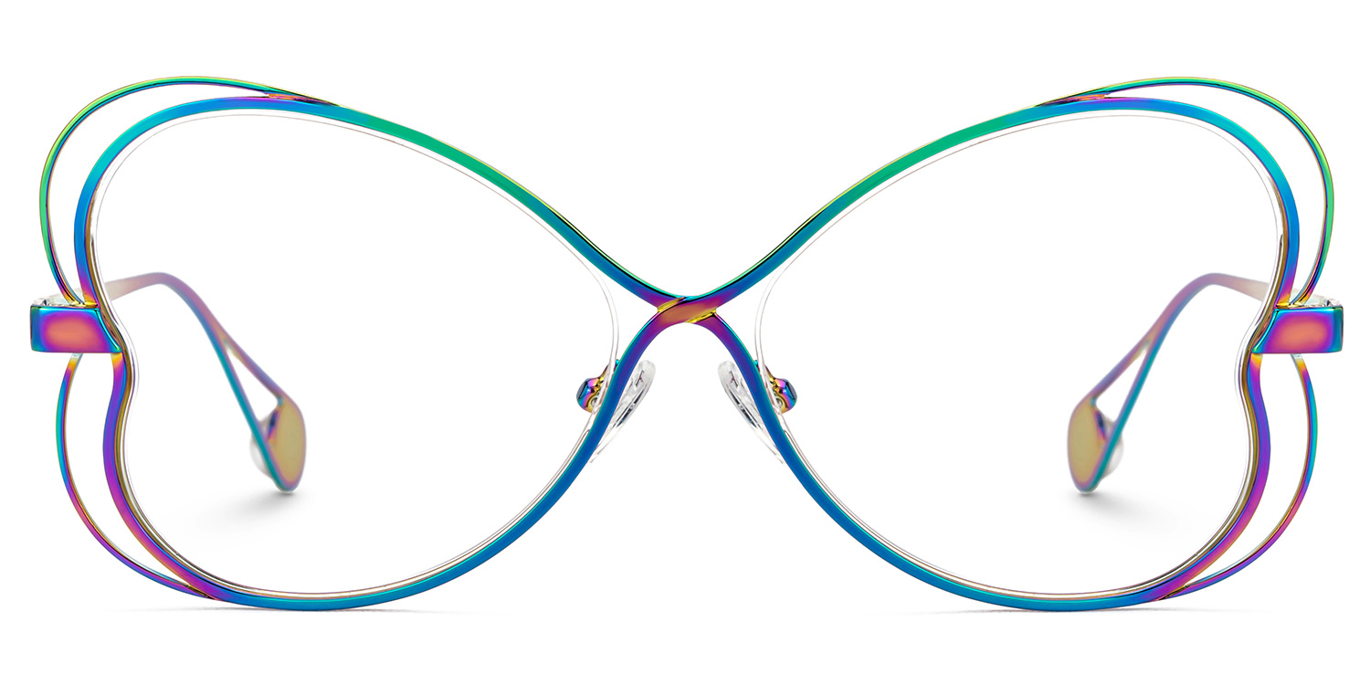 Aretha Geometric Iridescent Glasses0