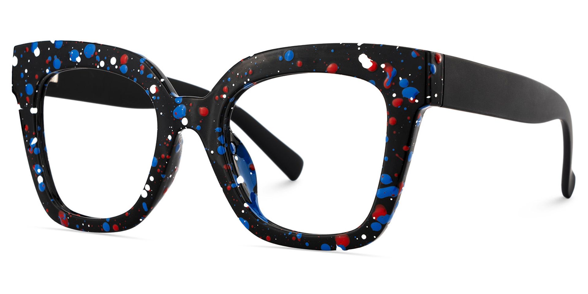 Malcolm Large Square Nerdy Glasses with Colorful Dots on The Frame2