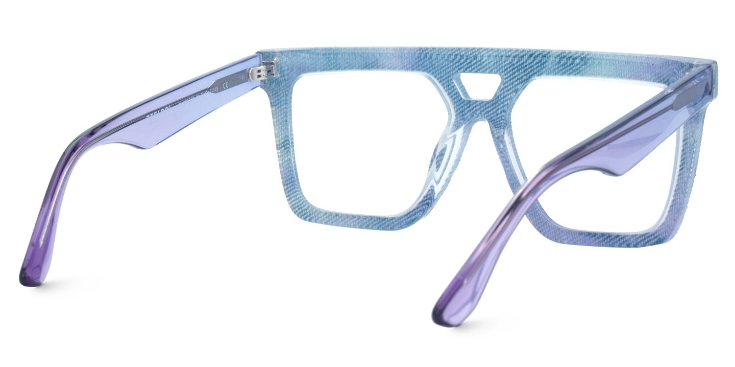 Rubin Blue Purple Denim Eyeglasses | ZEELOOL UK3