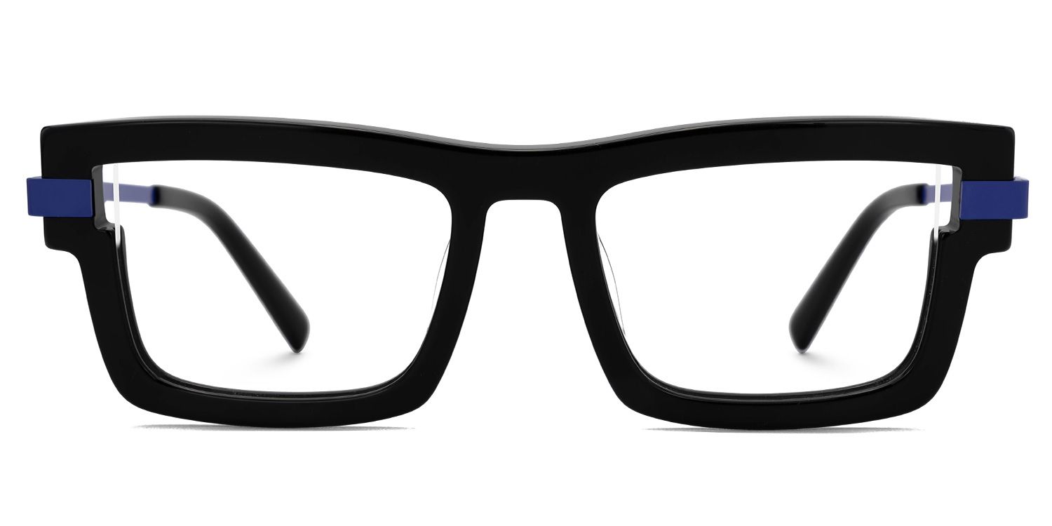 Yahia Black Rectangle Glasses for Men | ZEELOOL UK1