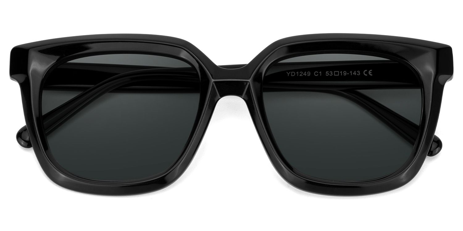 Lark Black Frame Sunglasses with Square Style | ZEELOOL UK1