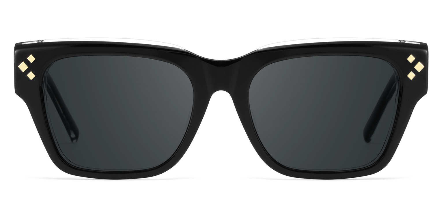 Marlowe Rectangle Black Polarized Sunglasses0