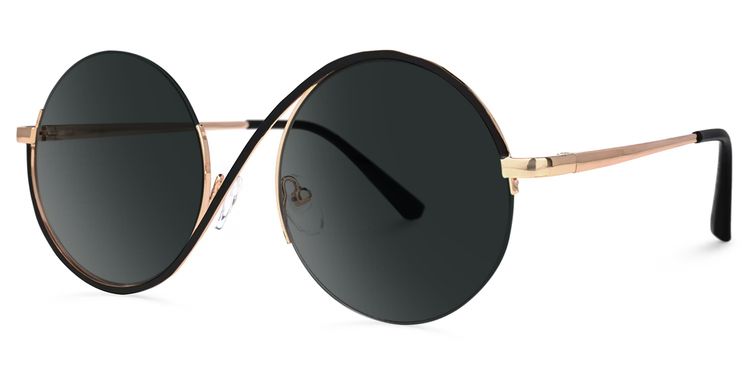 Flozif Black Round Sunglasses