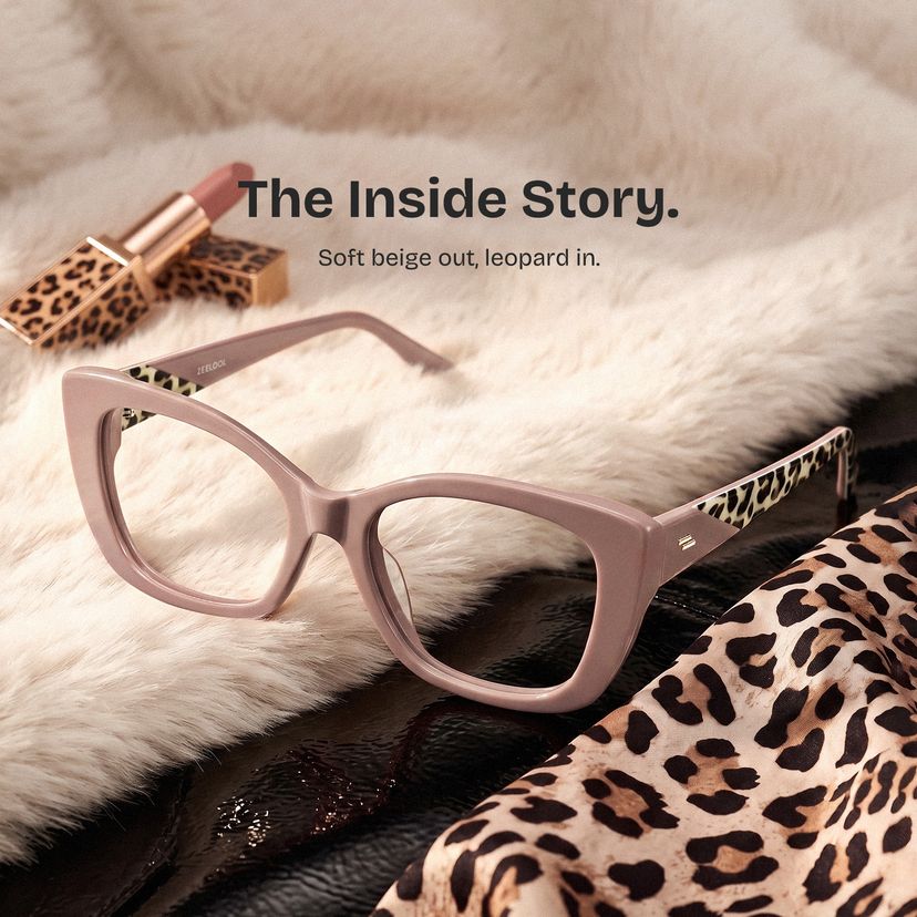 Lillian Beige Cat eye Glasses