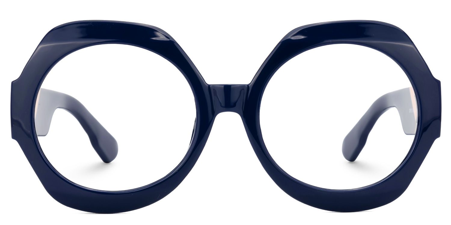 Geoffrey Geometric Dark-Blue Glasses | ZEELOOL UK0