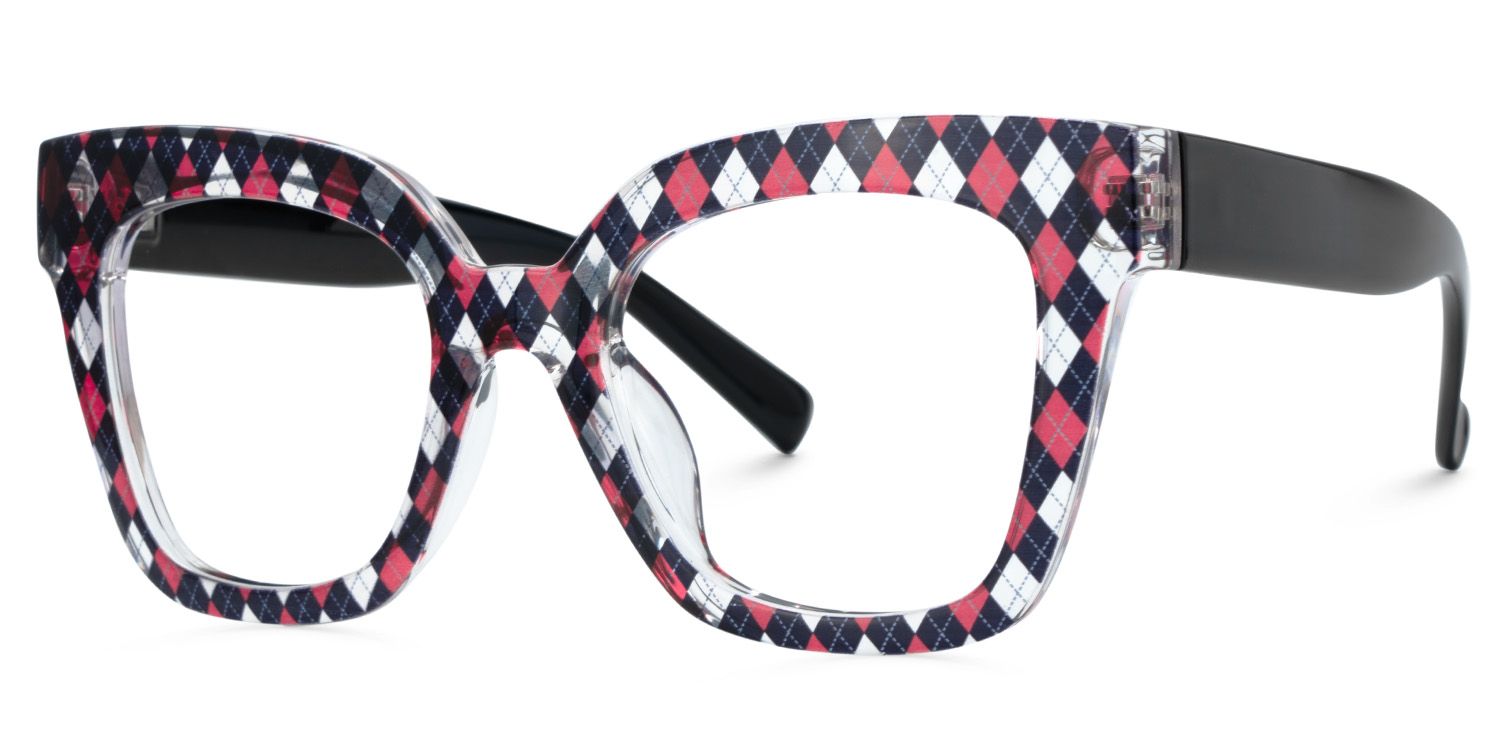 Malcolm Large Rhombus Pattern Frame with Black Arms | ZEELOOL UK2