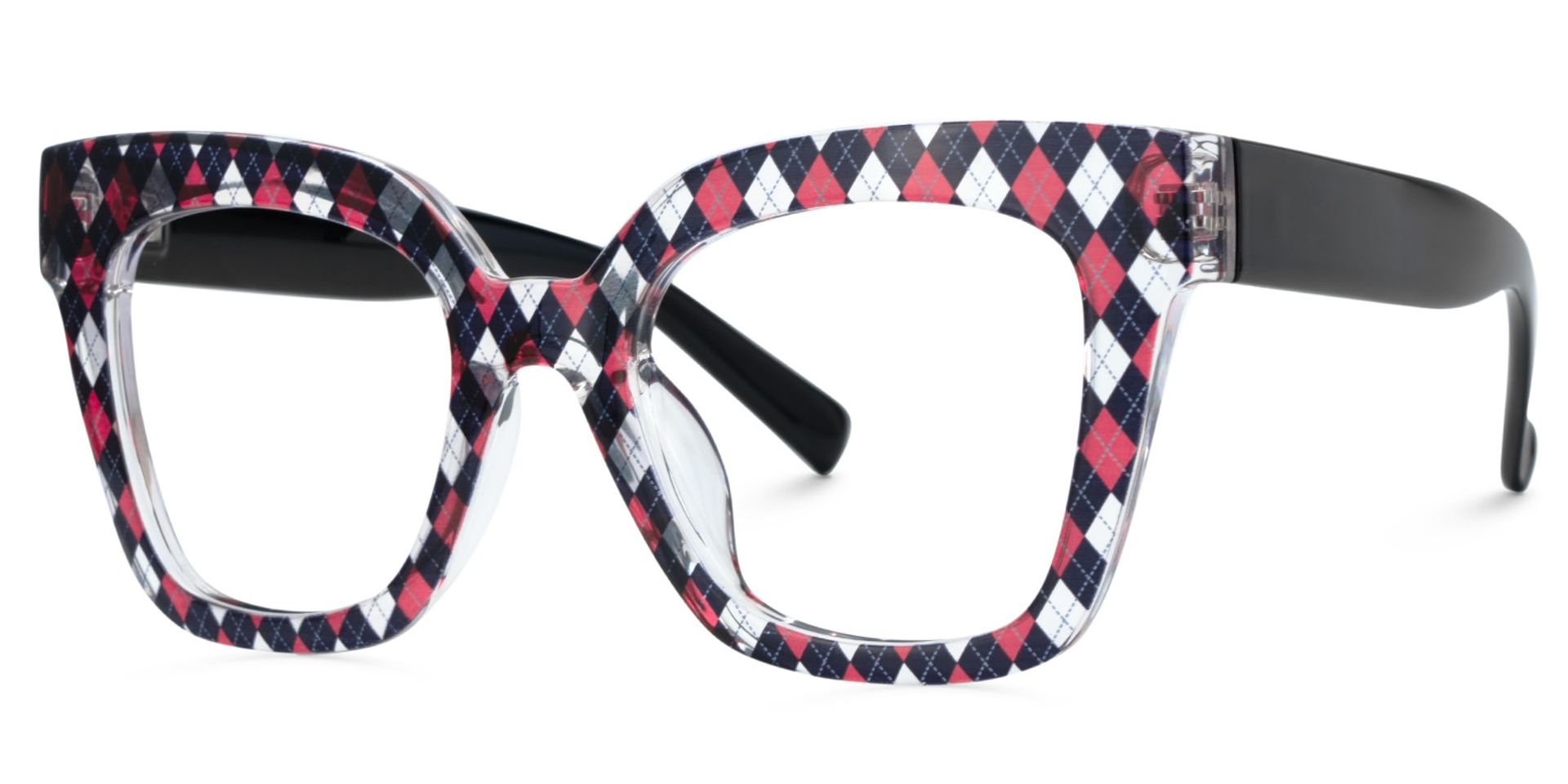 Malcolm Large Rhombus Pattern Frame with Black Arms | ZEELOOL UK2