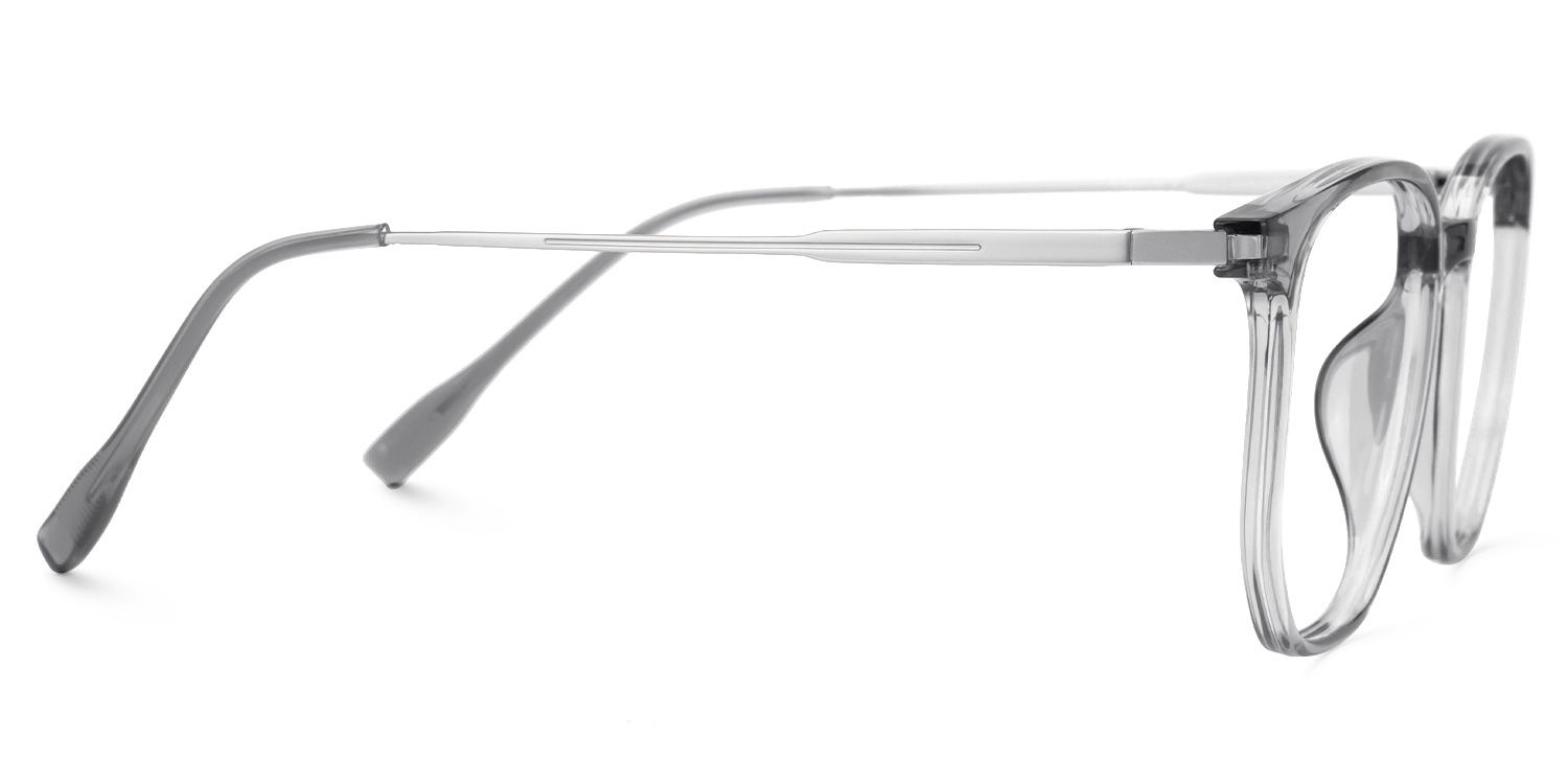 Bianca Mixed-Materials Geometric Gray Frame Glasses | ZEELOOL UK2