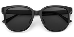 Mirage Black Geometric Sunglasses1