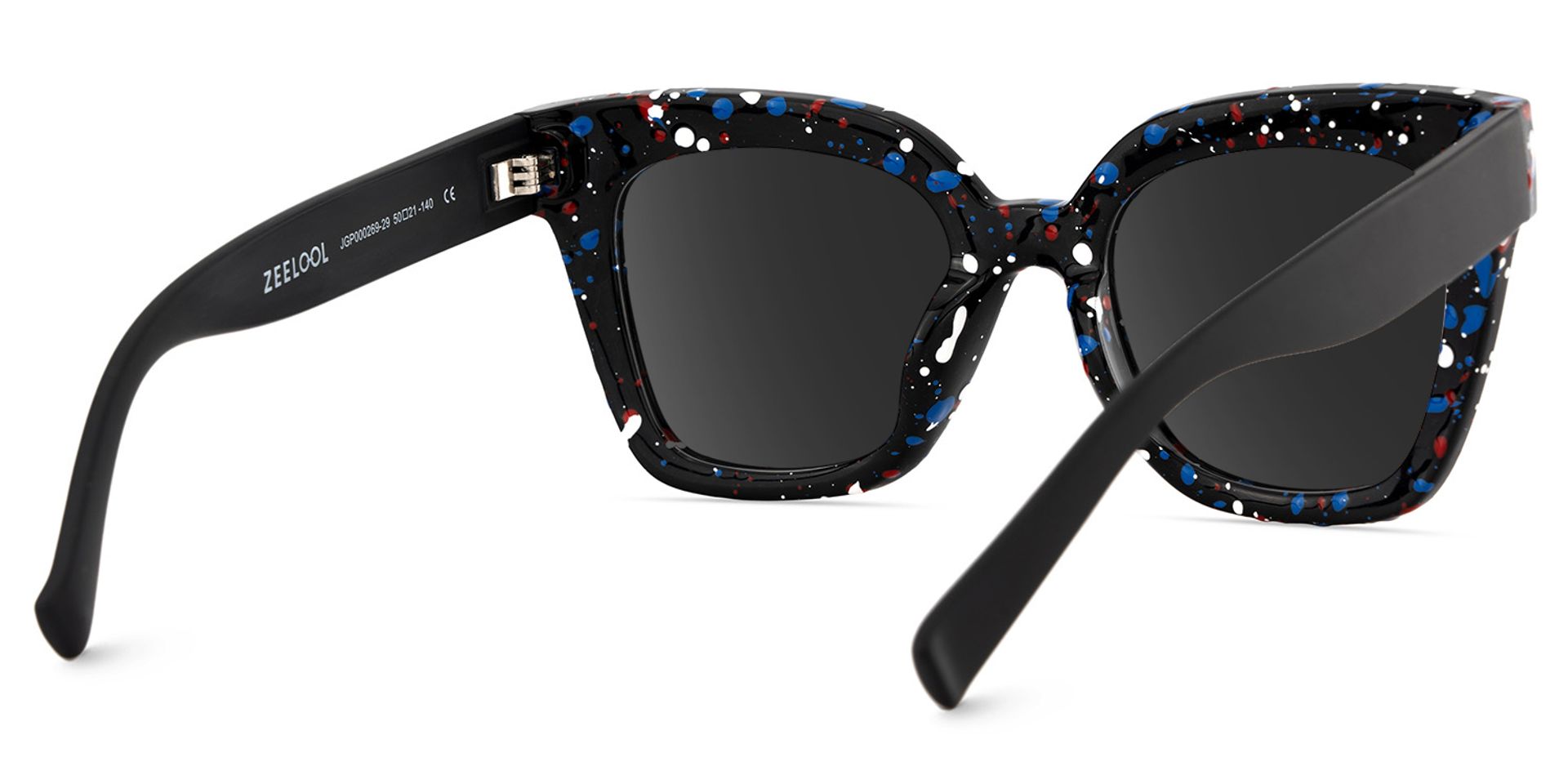 Malcolm Large Square Nerdy Glasses with Colorful Dots on The Frame4