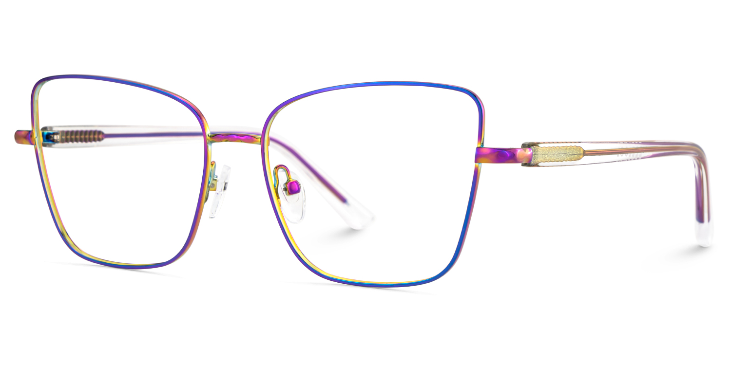Jace Iridescent Square Prescription Glasses | ZEELOOL UK3