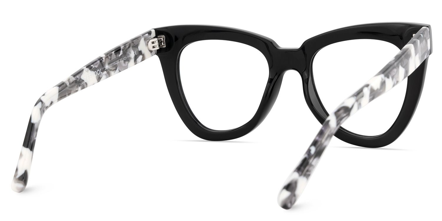 Yaser Cat-eye Black Eyeglasses and Acetate Frames5
