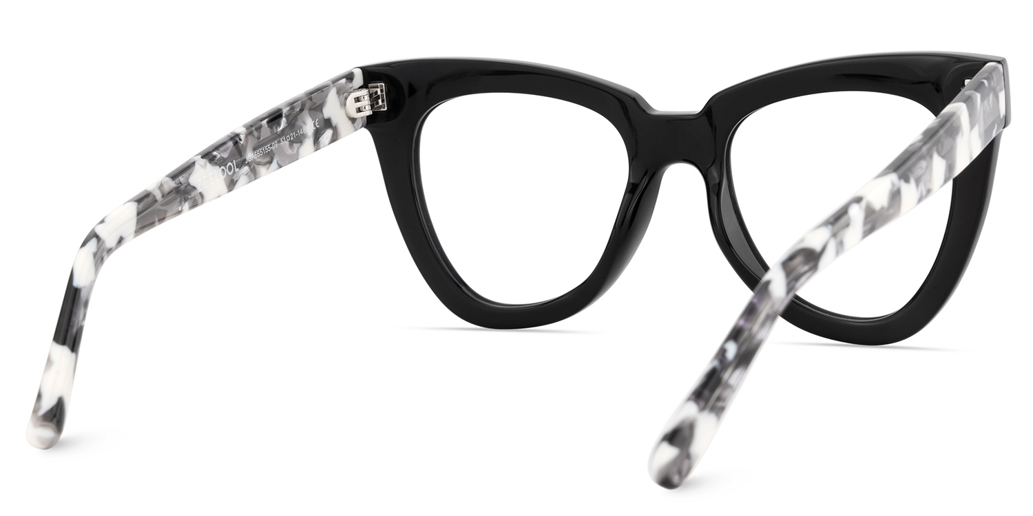 Yaser Cat-eye Black Eyeglasses and Acetate Frames5
