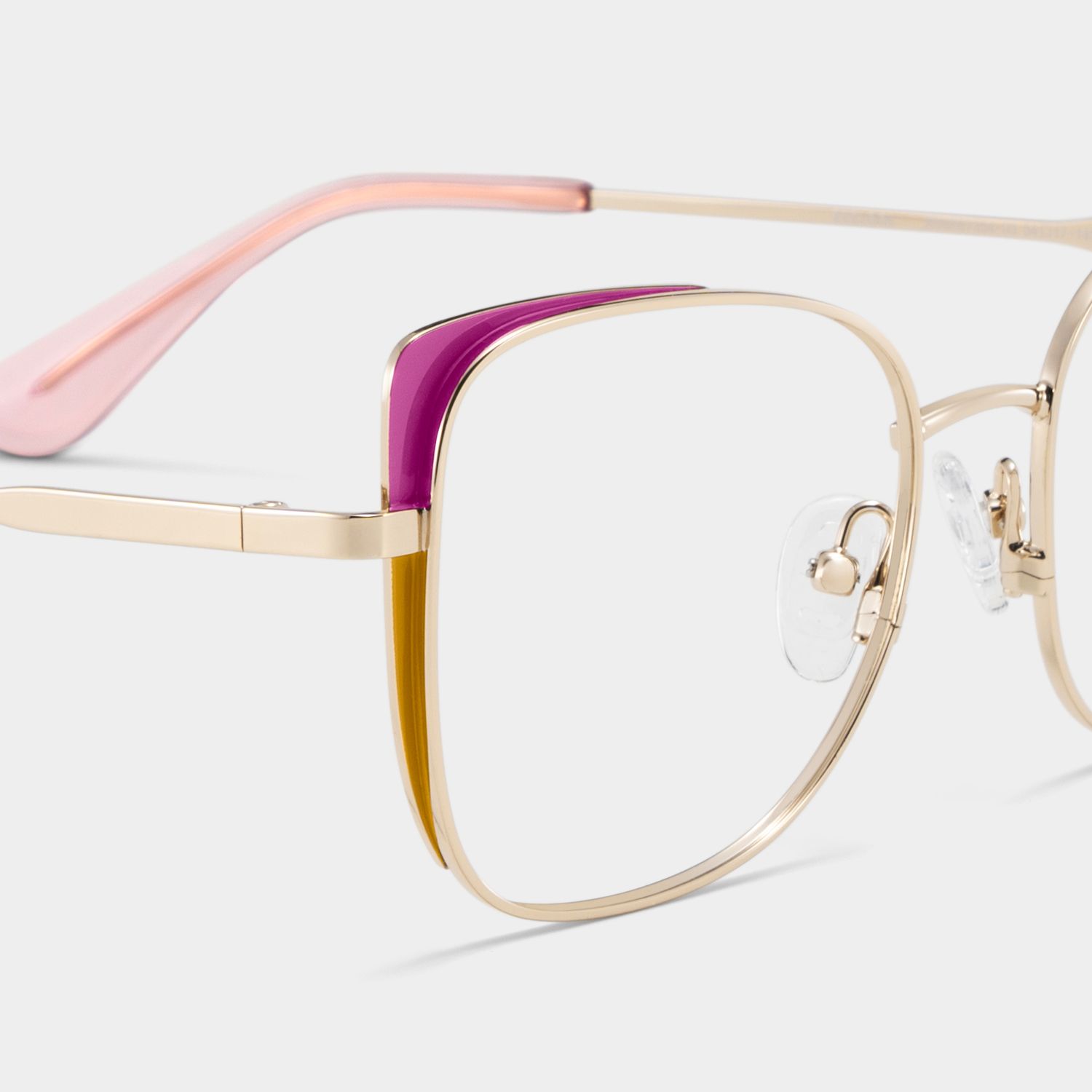 Tessa Pink Gold Frame Glasses with Cat eye Frame Online | ZEELOOL UK5