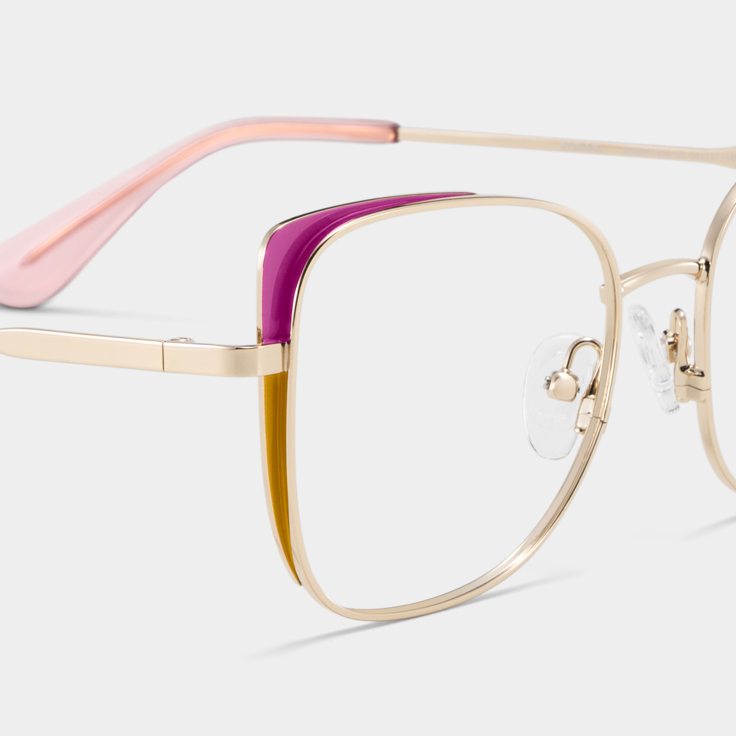 Tessa Pink Gold Frame Glasses with Cat eye Frame Online | ZEELOOL UK5