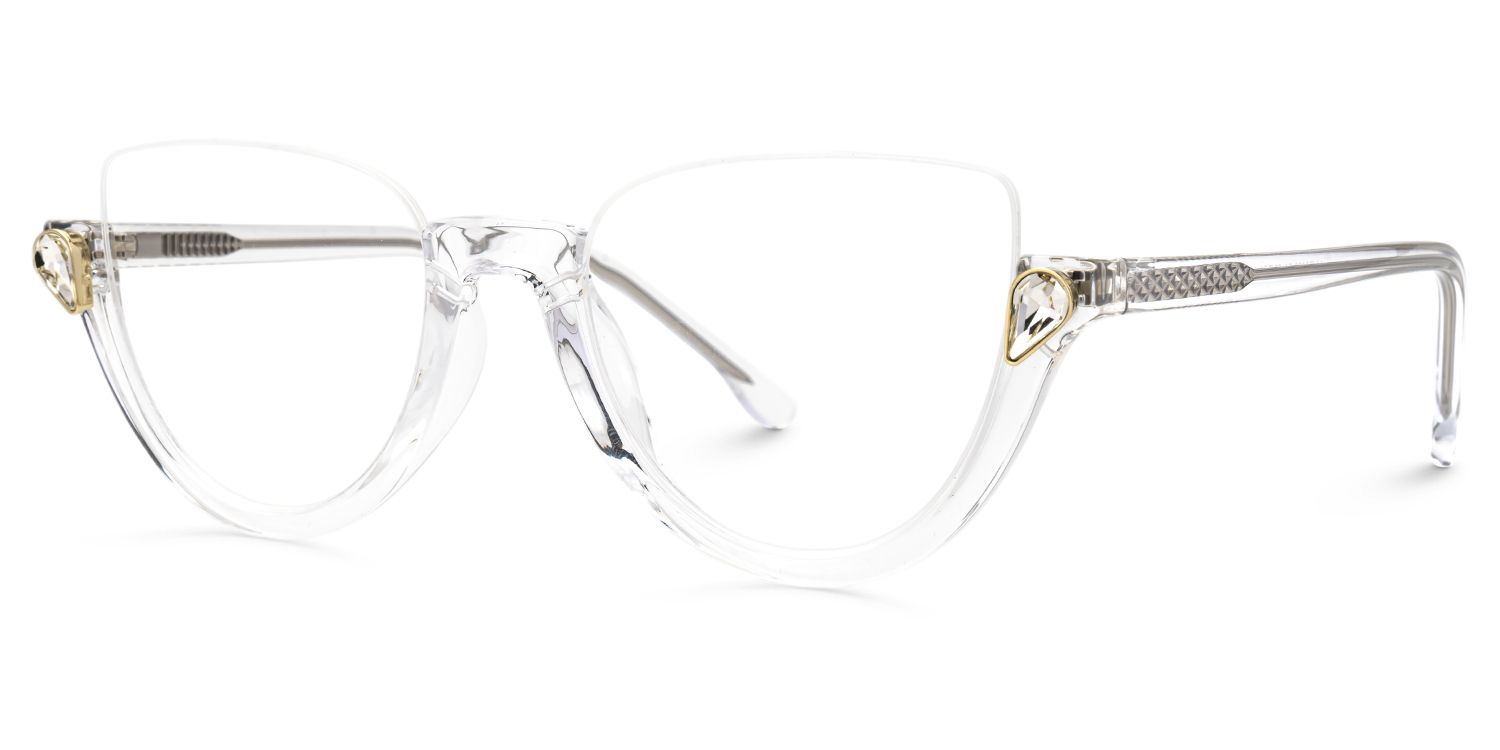 Felicia Clear Semi-Rimless Cat Eye Glasses for Women1