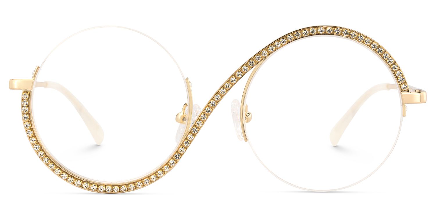 Women's Half Frame Glasses With Diamonds0