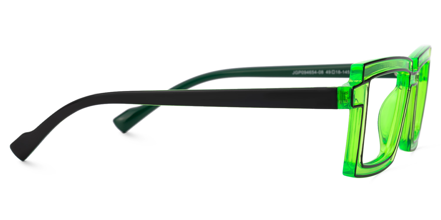 Zephyr Rectangle Green Glasses3