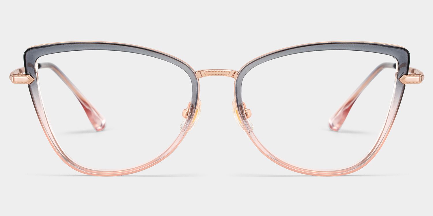 Cat eye Two-tone Eyeglasses- Sloane Mixed Frame Glasses0
