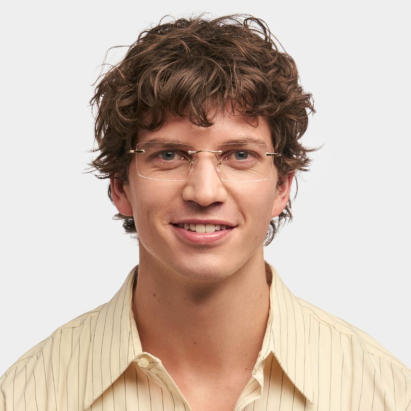 Cetina Gold Rectangle Glasses
