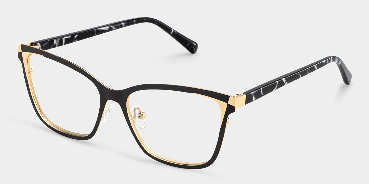 Elise Black Frame Glasses with Rectangle Frame Online | ZEELOOL UK3