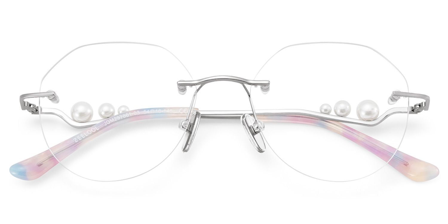 Wyatt Eyeglasses in Geometric Silver Frame | Zeelool1