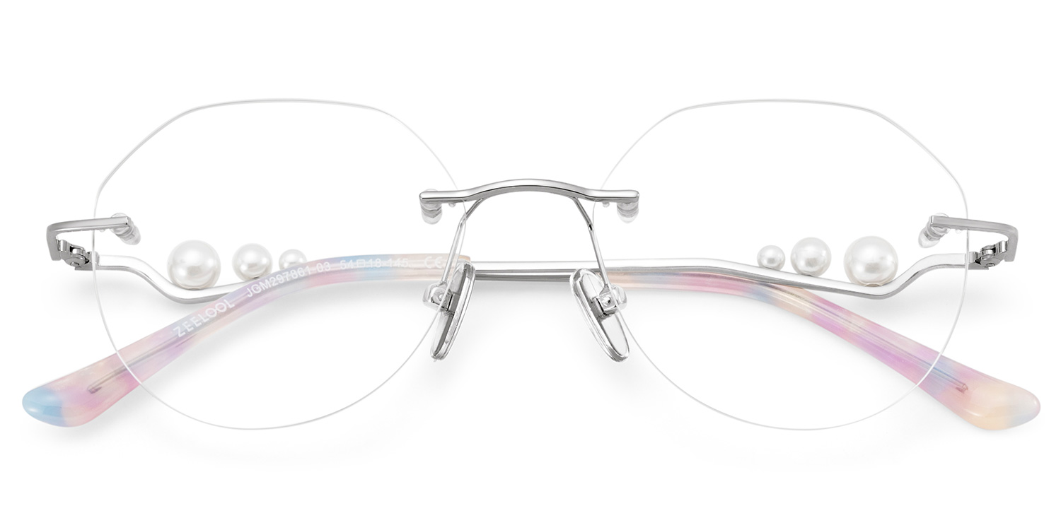 Wyatt Eyeglasses in Geometric Silver Frame | Zeelool1