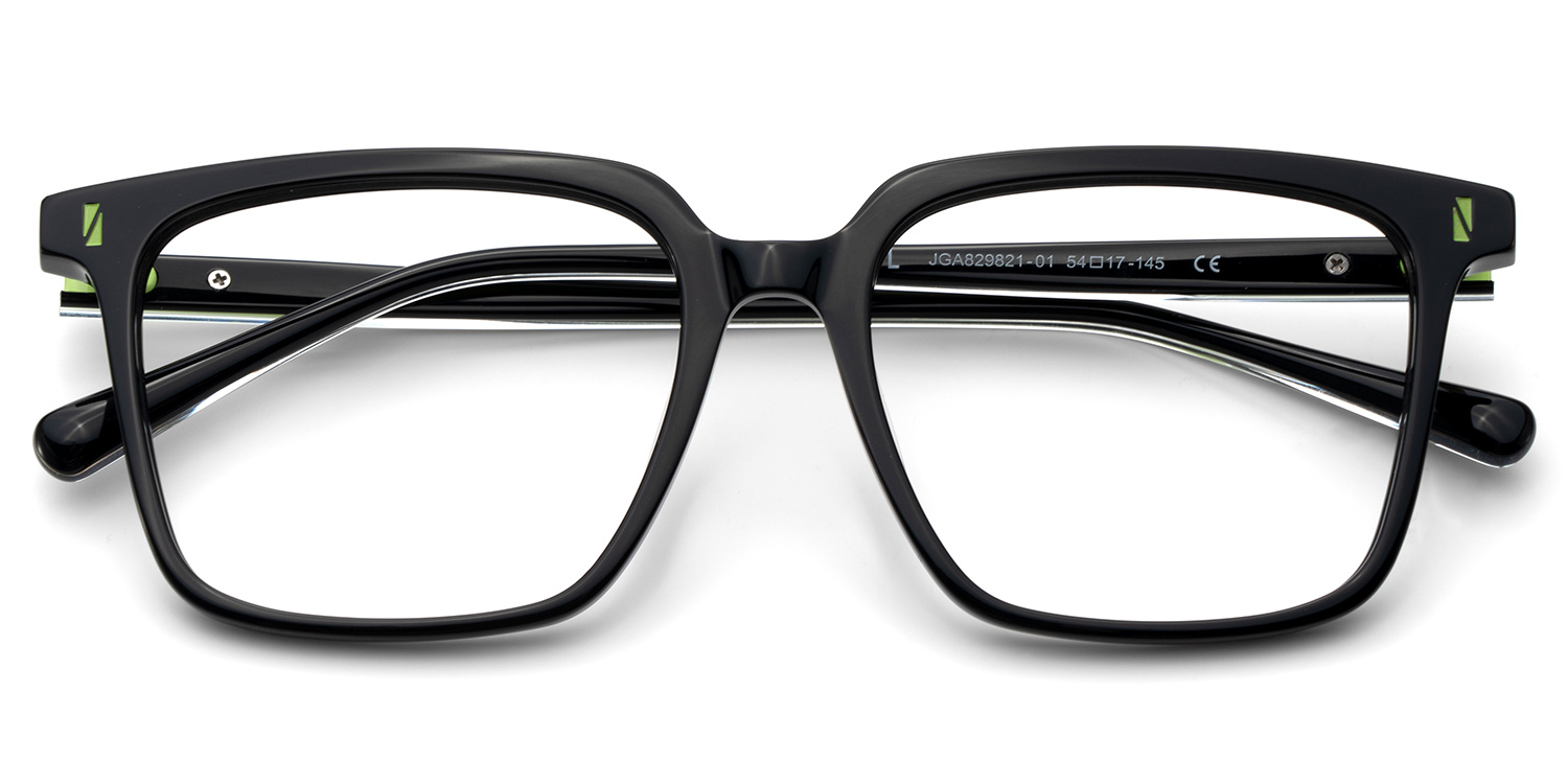 Delaine Rectangle Black Glasses1