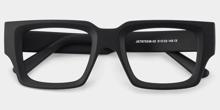 Garza Rectangle Black Glasses