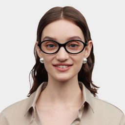 Everly Oval Black Glasses0