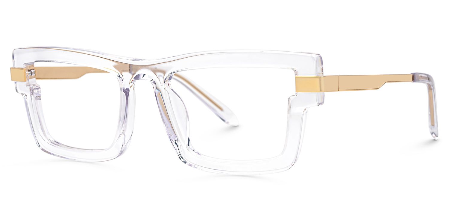 Yahia Rectangle Clear Prescription Glasses for Men | ZEELOOL UK1