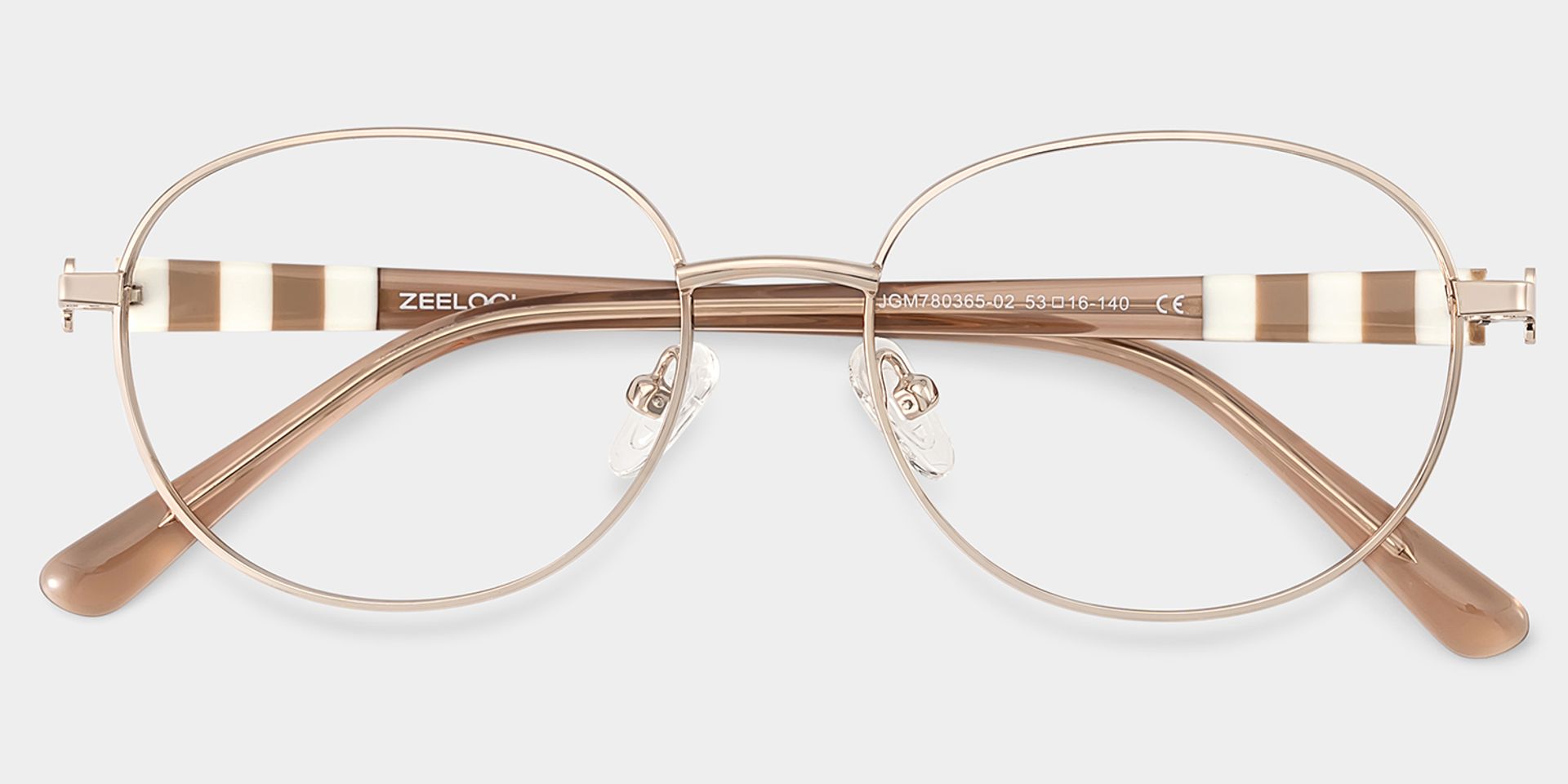 Willa Oval Light gold Frame Eyeglasses for Woman| ZEELOOL UK2