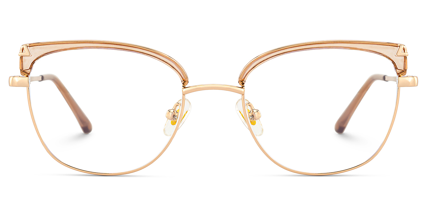 Beau Cat eye Champagne Gold Glasses1