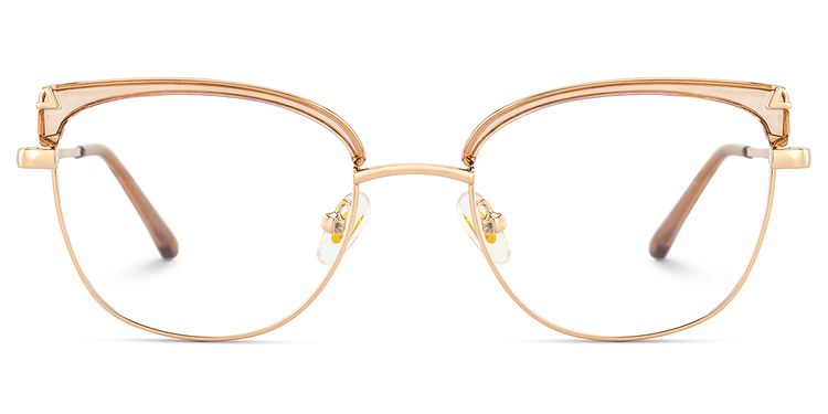 Beau Cat eye Beige Gold Glasses