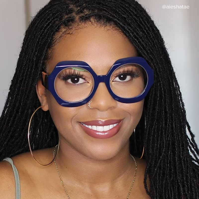 Geoffrey Geometric Dark-Blue Glasses | ZEELOOL UK4