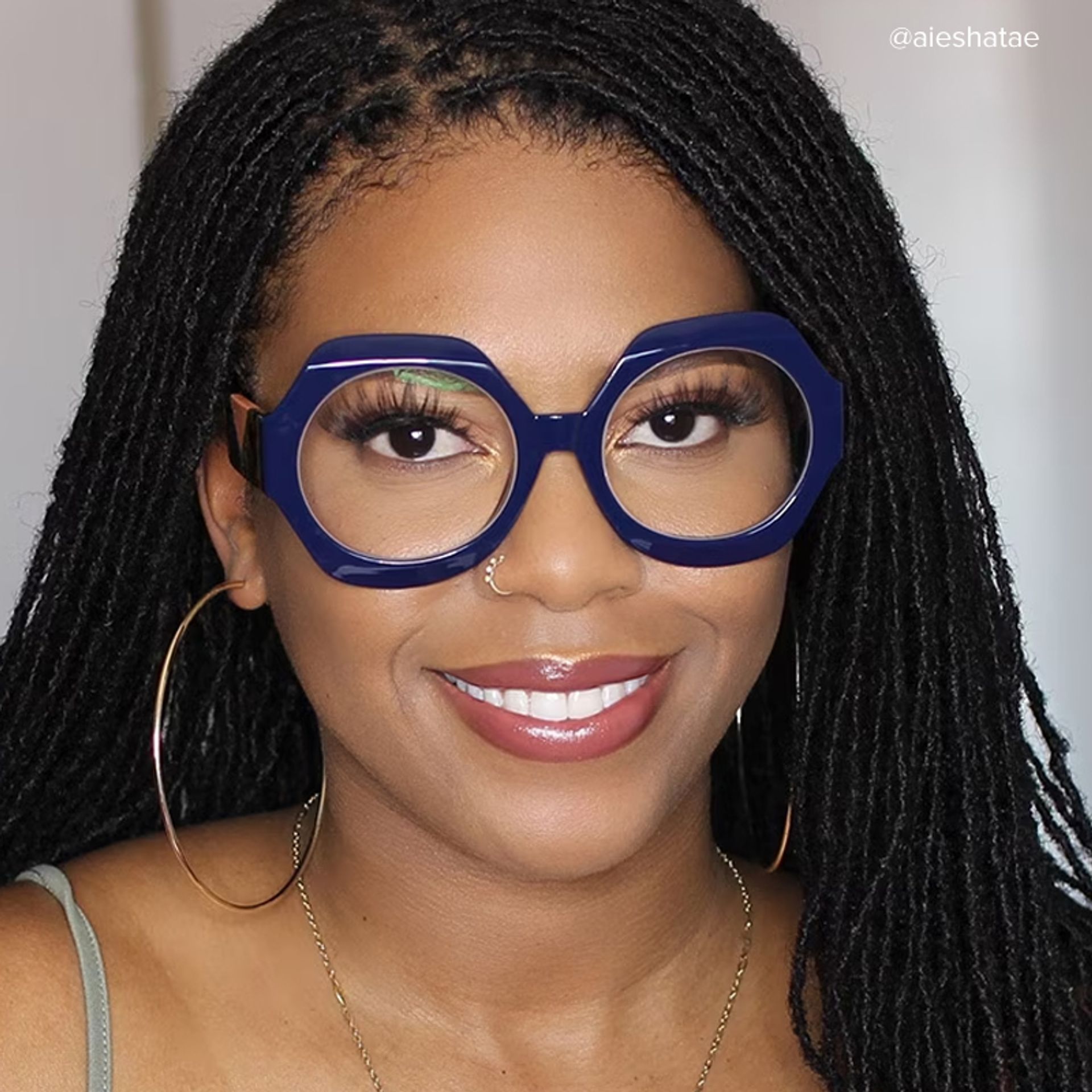 Geoffrey Geometric Dark-Blue Glasses | ZEELOOL UK4