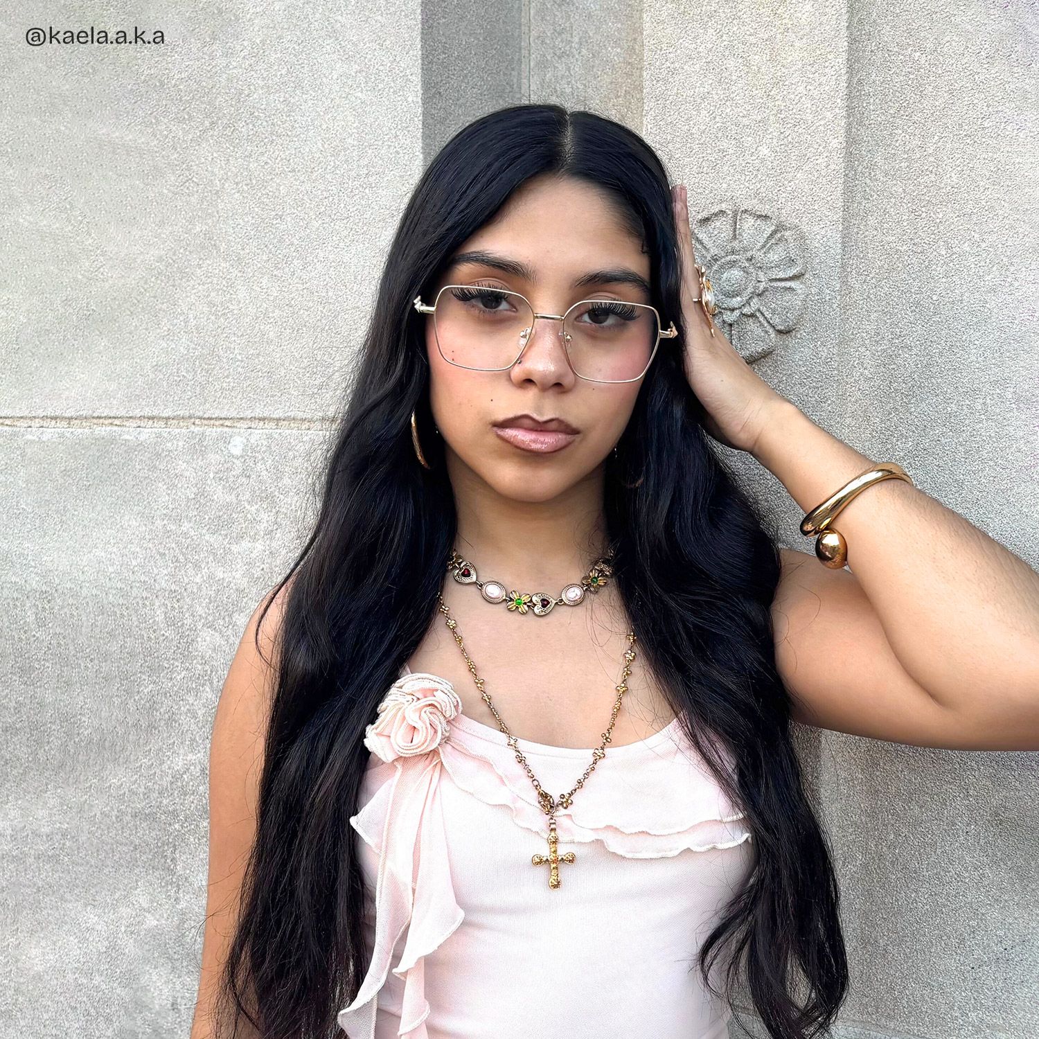 Kayla geometric gold Frame glasses Online | ZEELOOL8