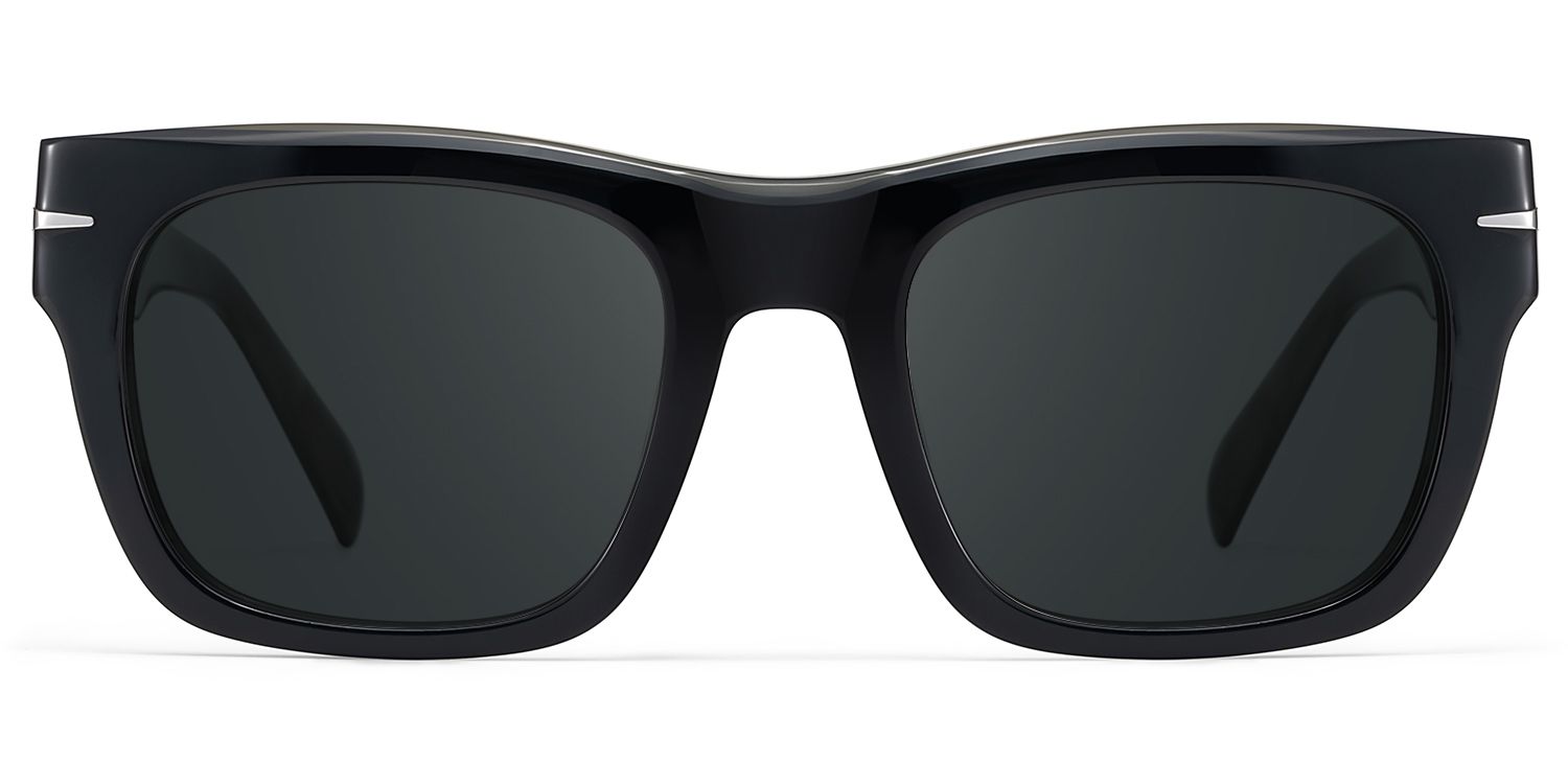 Renzo Black Rectangle Sunglasses to Frame Your Face | ZEELOOL UK0