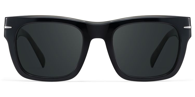 Renzo Black Rectangle Sunglasses