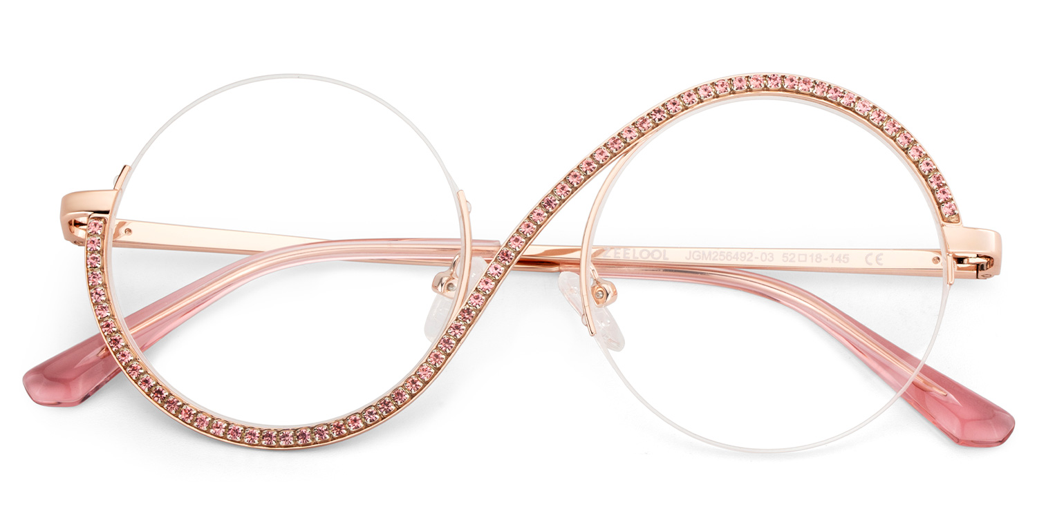 Women's Half Rim Glasses With Diamonds1