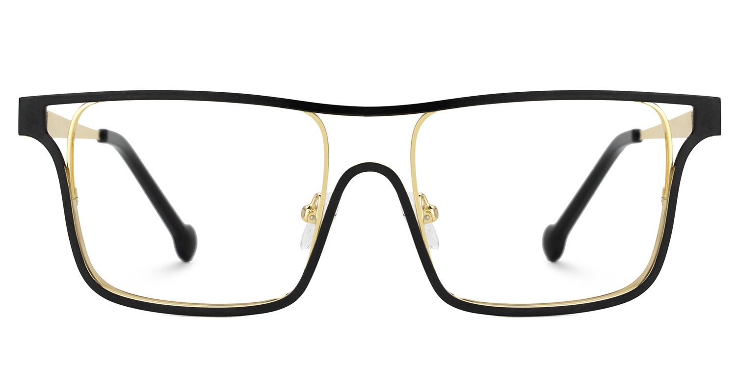 Nova Wide Women's Black and Gold Glasses | ZEELOOL UK0