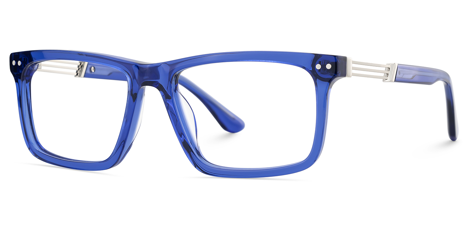 Emerson Eyeglasses in Rectangle Blue Frame | ZEELOOL UK3