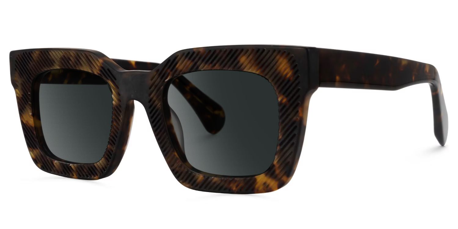 Keisa Tortoise Rectangle Polarized Sunglasses for Driving | ZEELOOL UK1