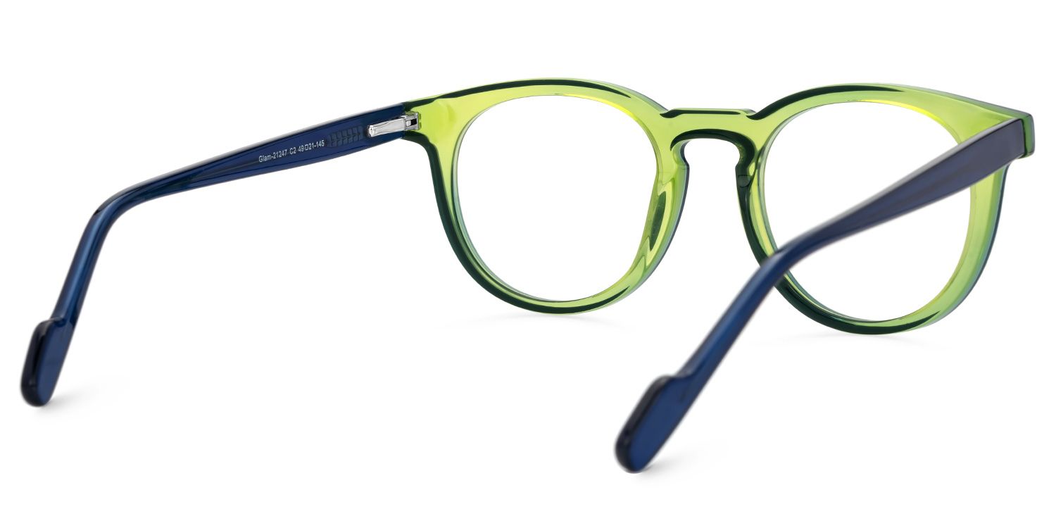 Suzette Eyeglasses in Round Green Frame | ZEELOOL UK3
