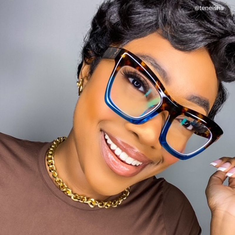 Benitez Square Blue-Tortoise Frame Glasses | Zeelool10