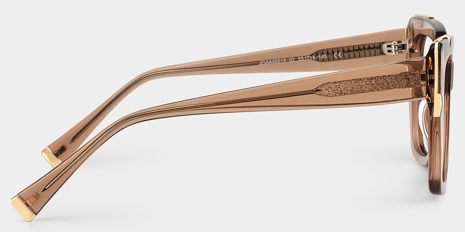 Dax Square Champagne Frame Eyeglasses for Women| ZEELOOL4