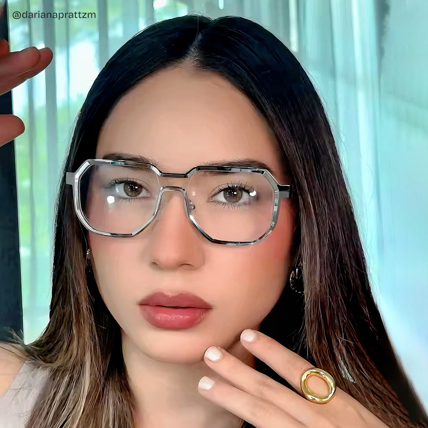 Men's Geometric Glasses in Silver Color7